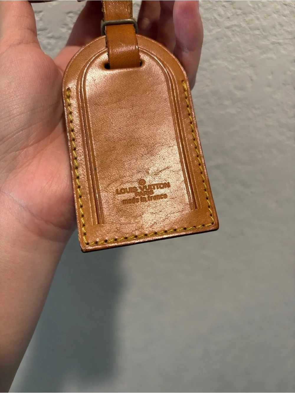 Louis Vuitton Tan Leather Luggage Tag